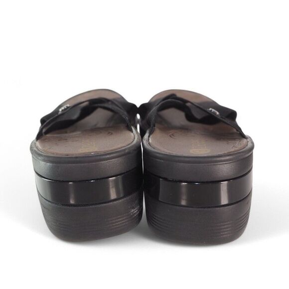 BZEES Disco Strappy Elastic Slide-on Wedge Sandals Black Women's 7M - Picture 5 of 10